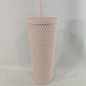 Astor For The Jilly Box Reusable Tumbler Cup with Lid Straw Pink Studded Travel